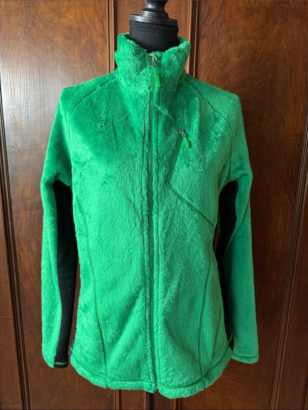 Marmot Bright Green Plush Full Zip Teddy Fleece Jacket